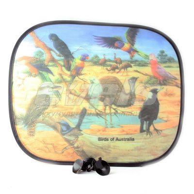 Шторка солнцезащитная "Nova Bright" на присосках, для боковых стекол, с рисунком "Птицы Австралии" 4 — основное фото